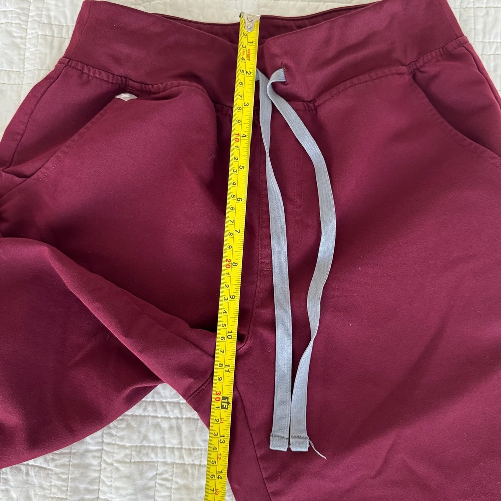 FIGS Zamora Jogger Scrub Pants Womens Small Burgundy Maroon Medical Uniform S - Picture 4 of 7